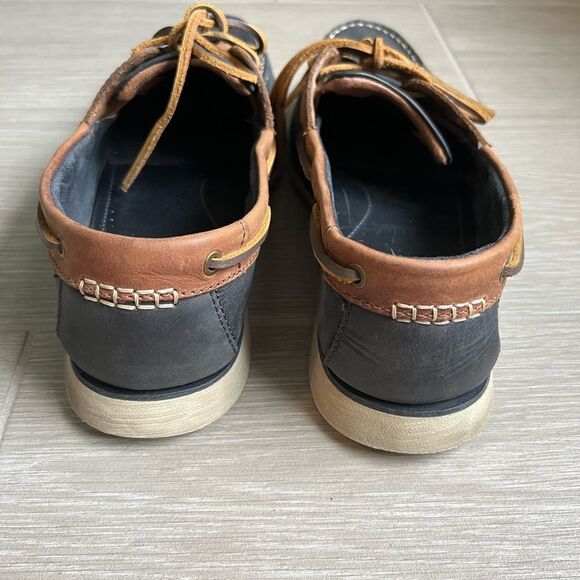 Clarks Port View Navy Combi Leather Men's Size 9 - Picture 7 of 8